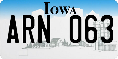 IA license plate ARN063