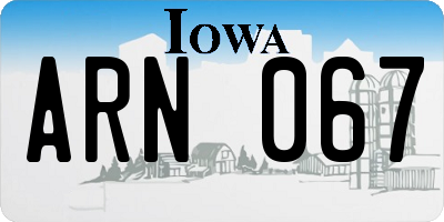 IA license plate ARN067