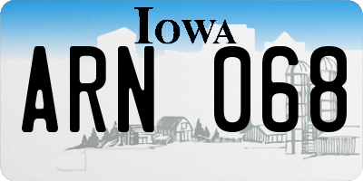 IA license plate ARN068