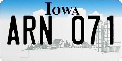 IA license plate ARN071