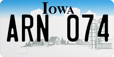 IA license plate ARN074