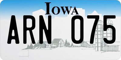 IA license plate ARN075