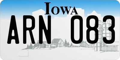 IA license plate ARN083