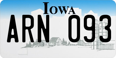IA license plate ARN093