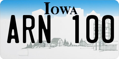 IA license plate ARN100