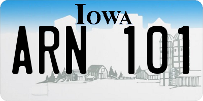 IA license plate ARN101