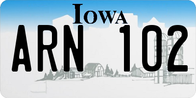 IA license plate ARN102