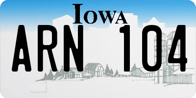 IA license plate ARN104