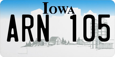 IA license plate ARN105