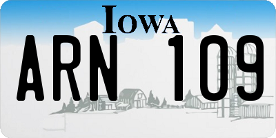 IA license plate ARN109