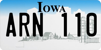 IA license plate ARN110