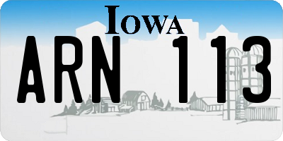 IA license plate ARN113