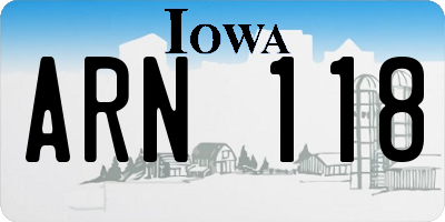 IA license plate ARN118