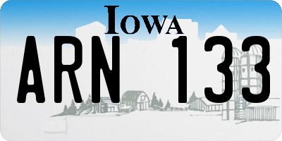 IA license plate ARN133