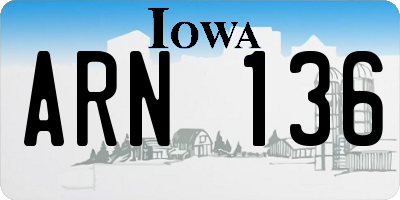 IA license plate ARN136