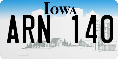 IA license plate ARN140