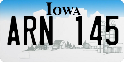 IA license plate ARN145