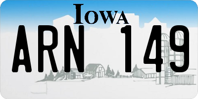 IA license plate ARN149