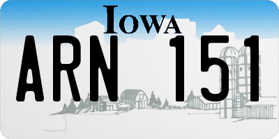 IA license plate ARN151