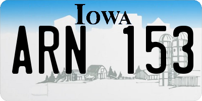IA license plate ARN153