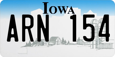 IA license plate ARN154