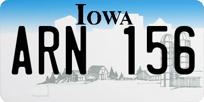 IA license plate ARN156