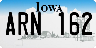 IA license plate ARN162