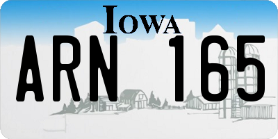 IA license plate ARN165