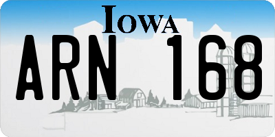 IA license plate ARN168