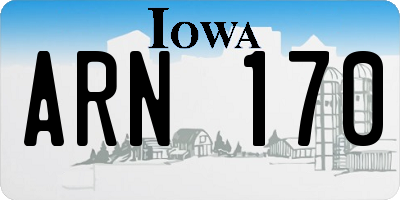 IA license plate ARN170