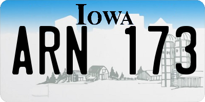 IA license plate ARN173