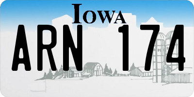 IA license plate ARN174