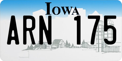 IA license plate ARN175