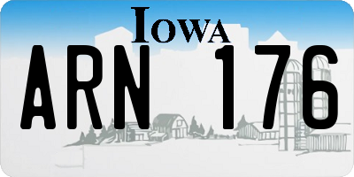 IA license plate ARN176