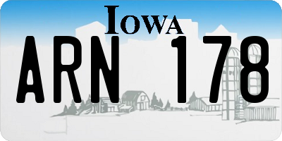 IA license plate ARN178