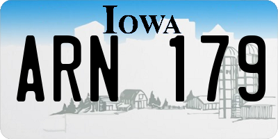 IA license plate ARN179