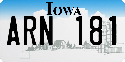 IA license plate ARN181