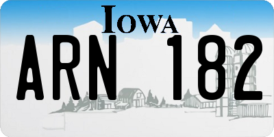 IA license plate ARN182