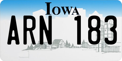 IA license plate ARN183