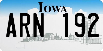 IA license plate ARN192