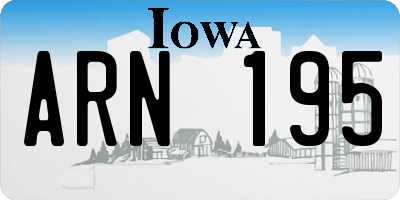 IA license plate ARN195