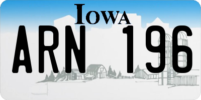 IA license plate ARN196
