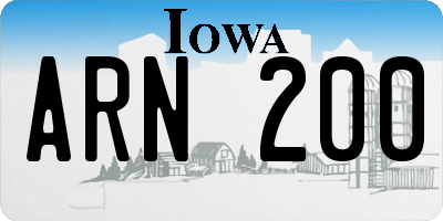 IA license plate ARN200