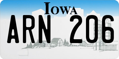 IA license plate ARN206
