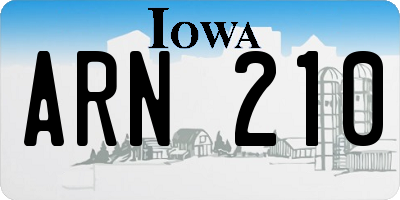 IA license plate ARN210