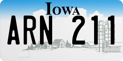 IA license plate ARN211