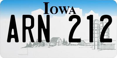 IA license plate ARN212