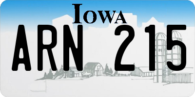 IA license plate ARN215