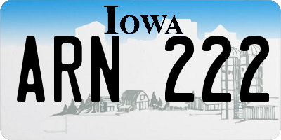 IA license plate ARN222