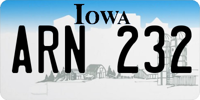 IA license plate ARN232